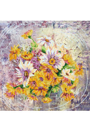 Bead Embroidery Pattern on Art Canvas "Orange dreams"