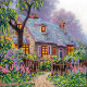 Bead Embroidery Pattern on Art Canvas "Fairytale House"
