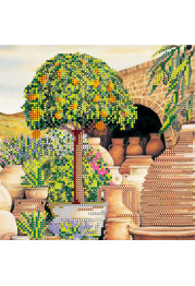 Bead Embroidery Pattern on Art Canvas "Mandarin Tree"