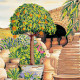 Bead Embroidery Pattern on Art Canvas "Mandarin Tree"