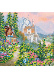 Bead Embroidery Pattern on Art Canvas "The Magic Castle"