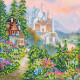 Bead Embroidery Pattern on Art Canvas "The Magic Castle"