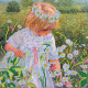Bead Embroidery Pattern on Art Canvas "Chamomile Mood"
