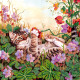Bead Embroidery Pattern on Art Canvas "Fun in flowers"
