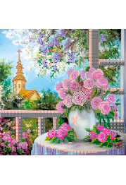 Bead Embroidery Pattern on Art Canvas "Spring romance"