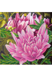Bead Embroidery Pattern on Art Canvas "Pink lotus"