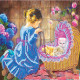 Bead Embroidery Pattern on Art Canvas "Little mom"