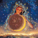 Bead Embroidery Pattern on Art Canvas "Moon fairy"