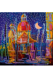 Bead Embroidery Pattern on Art Canvas "In the night"