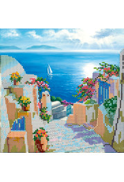 Bead Embroidery Pattern on Art Canvas "Sea road"