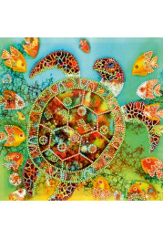 Bead Embroidery Pattern on Art Canvas "Sea turtle"