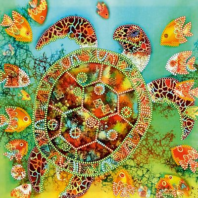 Bead Embroidery Pattern on Art Canvas "Sea turtle"
