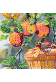 Bead Embroidery Pattern on Art Canvas "Aplle fan"