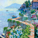 Bead Embroidery Pattern on Art Canvas "Sea view"