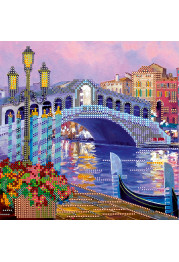 Bead Embroidery Pattern on Art Canvas "Venice lights"