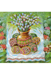 Bead Embroidery Pattern on Art Canvas "Easter"