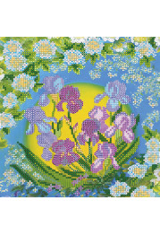 Bead Embroidery Pattern on Art Canvas "Tender fleur-de-luce"