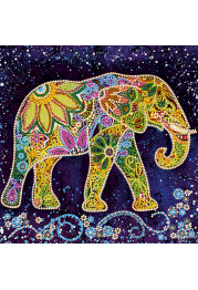 Bead Embroidery Pattern on Art Canvas "Indian elephant"