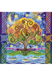Bead Embroidery Pattern on Art Canvas "At the magic oak"