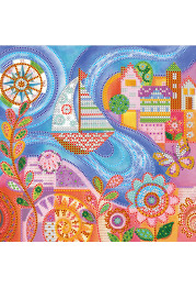 Bead Embroidery Pattern on Art Canvas "Far country"