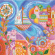 Bead Embroidery Pattern on Art Canvas "Far country"