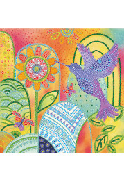 Bead Embroidery Pattern on Art Canvas "Exotic bird"