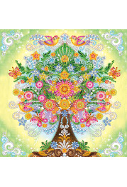 Bead Embroidery Pattern on Art Canvas "Fairy tree"