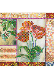 Bead Embroidery Pattern on Art Canvas "Satin petals"