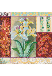 Bead Embroidery Pattern on Art Canvas "Royal flowers"