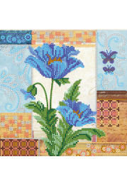 Bead Embroidery Pattern on Art Canvas "Heavenly blue"