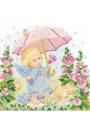 Bead Embroidery Pattern on Art Canvas "Naughty rain"