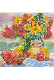 Bead Embroidery Pattern on Art Canvas "Gifts of summer"