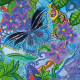 Bead Embroidery Pattern on Art Canvas "Blue Moth"