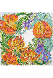 Bead Embroidery Pattern on Art Canvas "Wild lily"