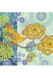 Bead Embroidery Pattern on Art Canvas "Small bird"