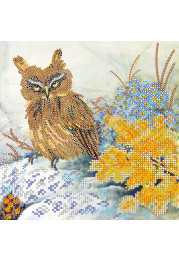 Bead Embroidery Pattern on Art Canvas "Owl"