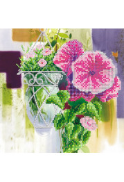 Bead Embroidery Pattern on Art Canvas "Ipomoea"