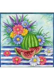 Bead Embroidery Pattern on Art Canvas "Watermelon"