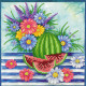 Bead Embroidery Pattern on Art Canvas "Watermelon"