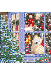Bead Embroidery Pattern on Art Canvas "Crismas stori"
