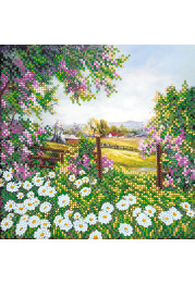 Bead Embroidery Pattern on Art Canvas "Carpathian fields"