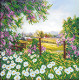Bead Embroidery Pattern on Art Canvas "Carpathian fields"
