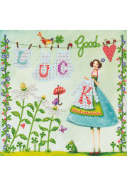 Bead Embroidery Pattern on Art Canvas "Lucky day"