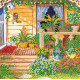 Bead Embroidery Pattern on Art Canvas "Summer terrase"