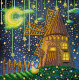 Bead Embroidery Pattern on Art Canvas "Starry dawn"