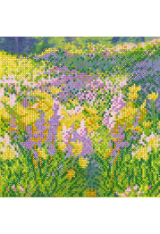 Bead Embroidery Pattern on Art Canvas "The solar field"