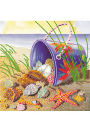 Bead Embroidery Pattern on Art Canvas "By the sea"