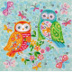 Bead Embroidery Pattern on Art Canvas "Owls are friends"