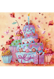 Bead Embroidery Pattern on Art Canvas "Visiting a sweet tooth"