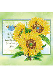 Bead Embroidery Pattern on Art Canvas "Gold of the Sun"
